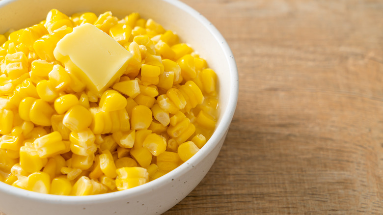 bowl of corn with butter