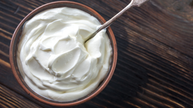 bowl of creme fraiche