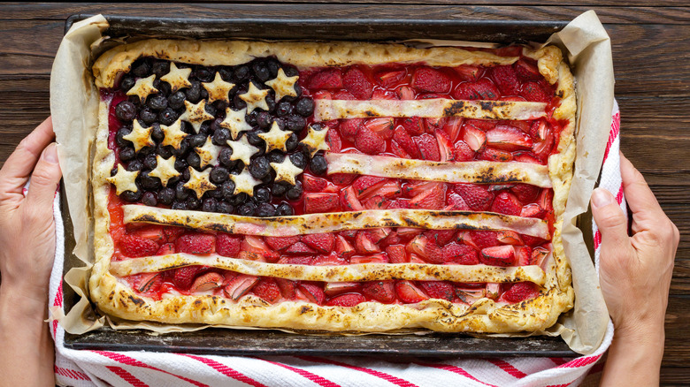 American flag strawberry dessert