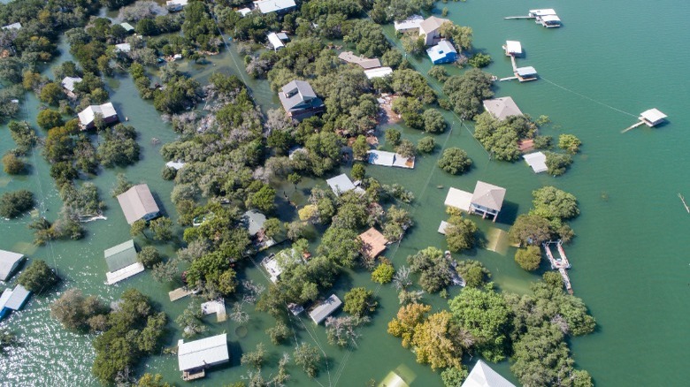 flooded neighborhood in texas