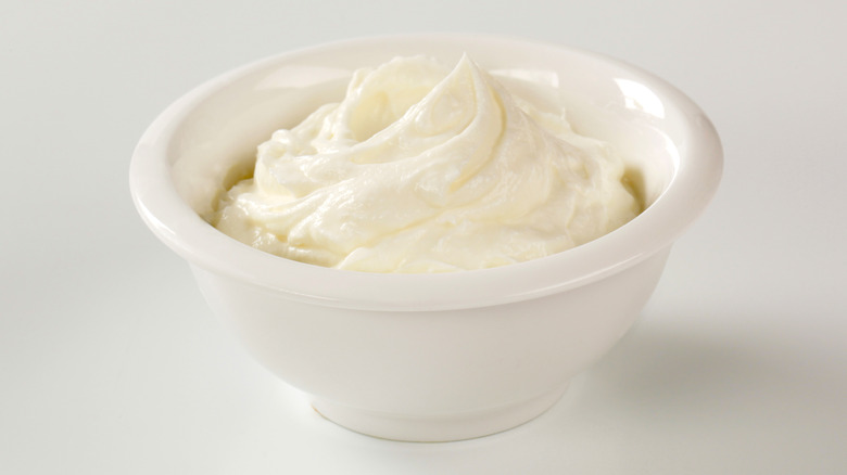 Small bowl of cream cheese