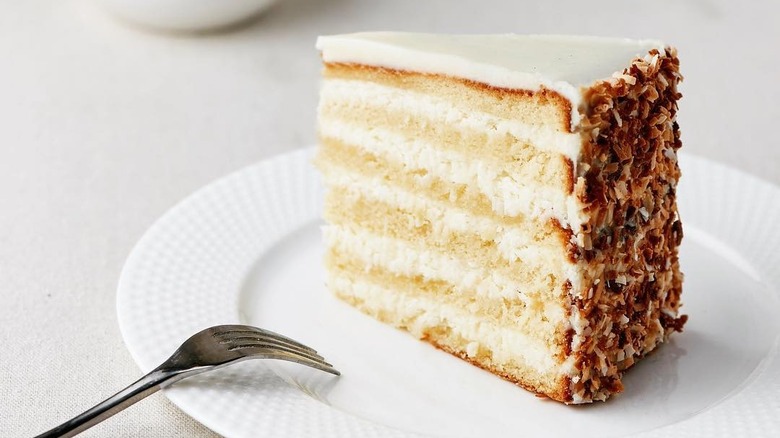 coconut cake on a plate