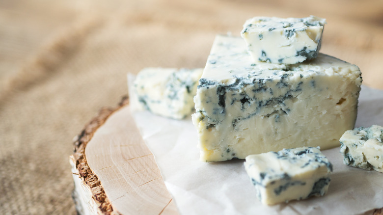 blue cheese on a board