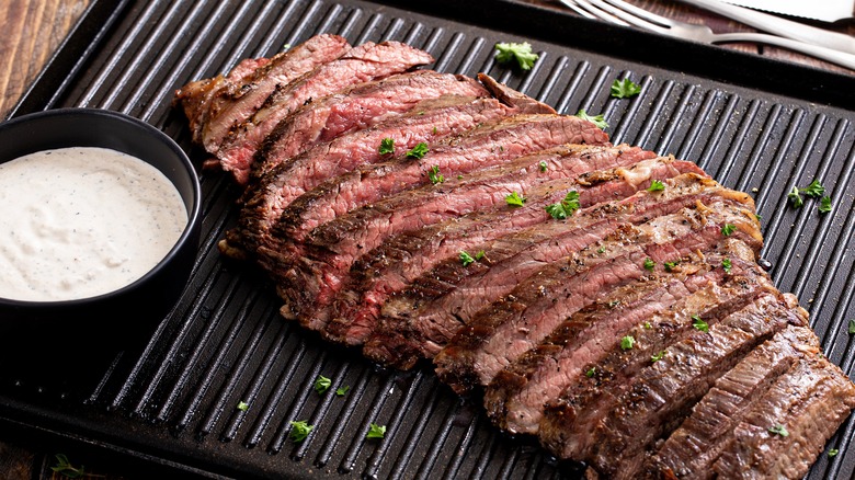 grilled flank steak with horseradish sauce