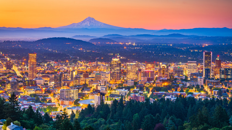 Portland with Mt. Hood in the background
