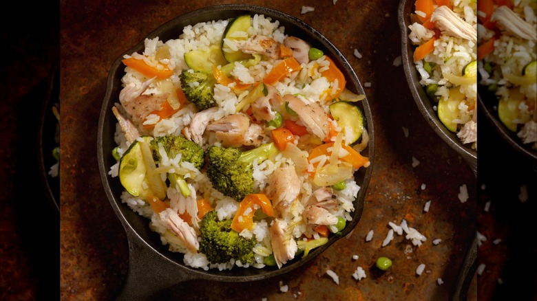 Rice with chicken and veggies