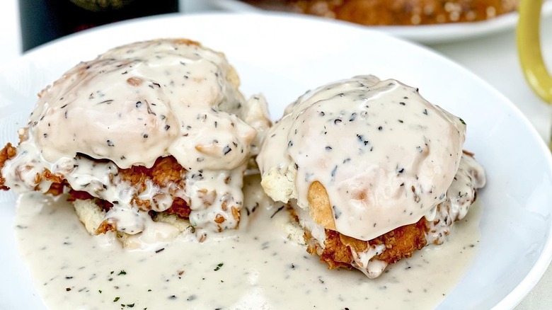 Southern biscuits and gravy