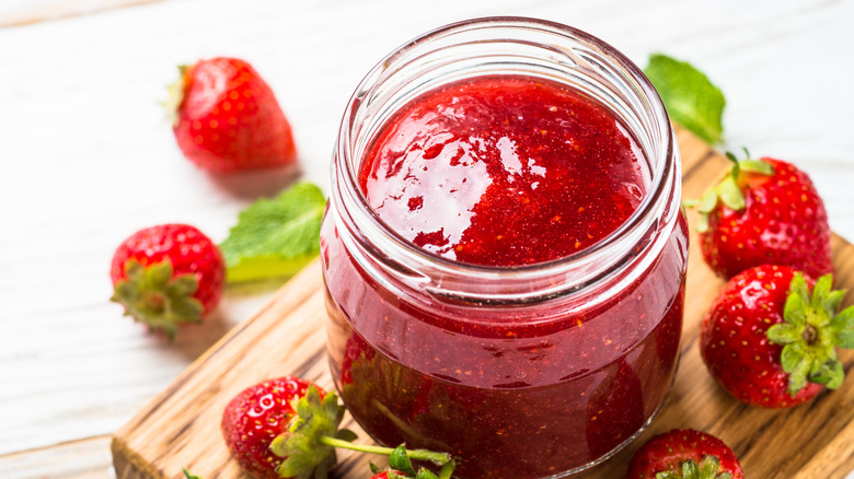 jar of strawberry jam