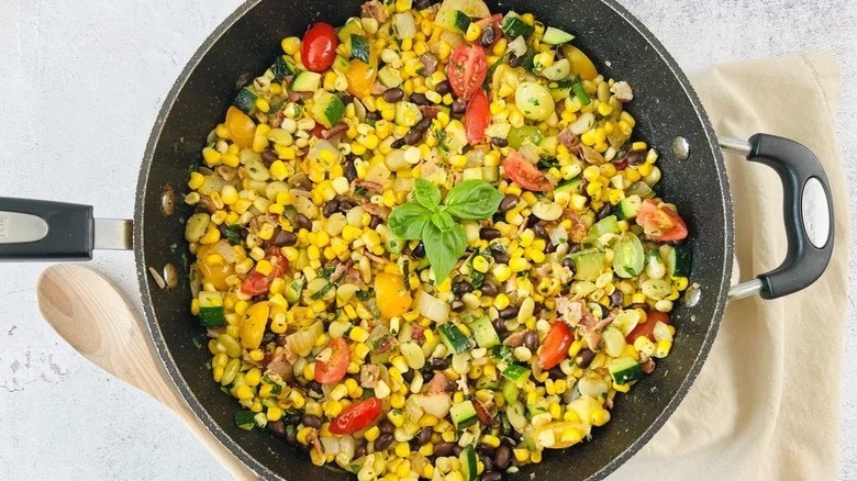 bacony and vegetable succotash