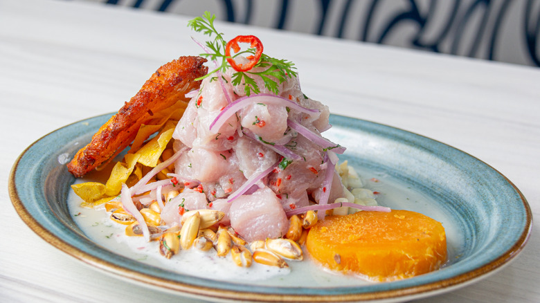 Ceviche with sweet potato