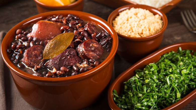 feijoada with rice and vegetables