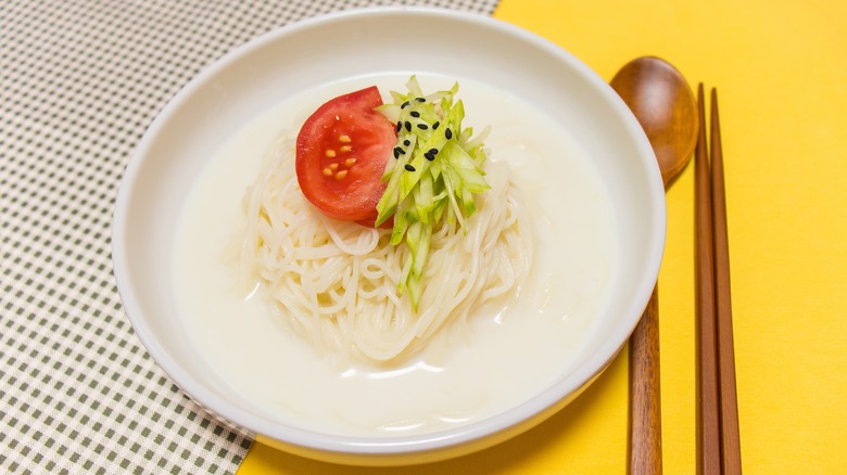 Soy milk noodle soup