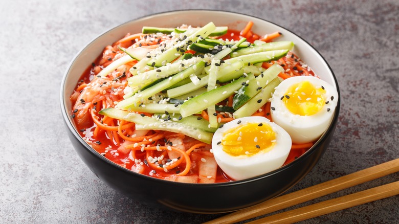 Korean noodle dish bibim guksu