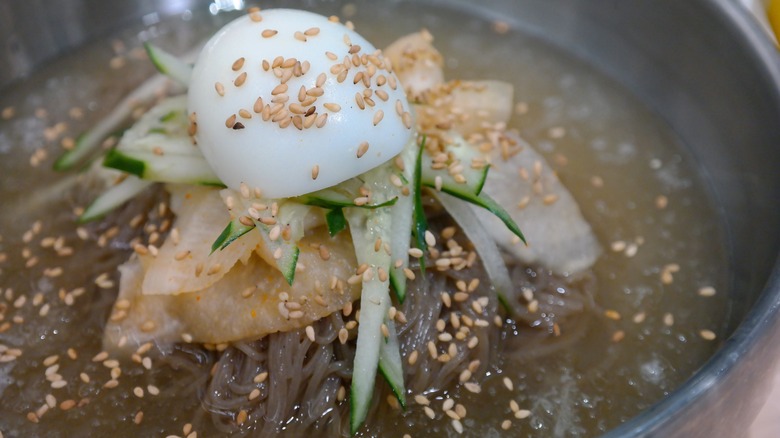 Noodle soup with a boiled egg