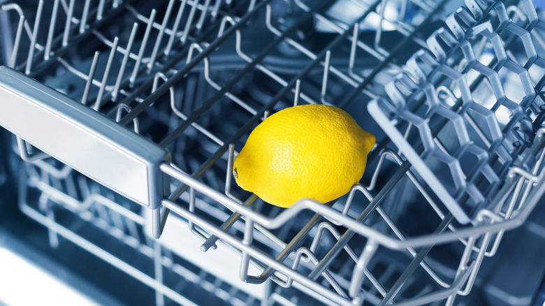 lemon in dish washer