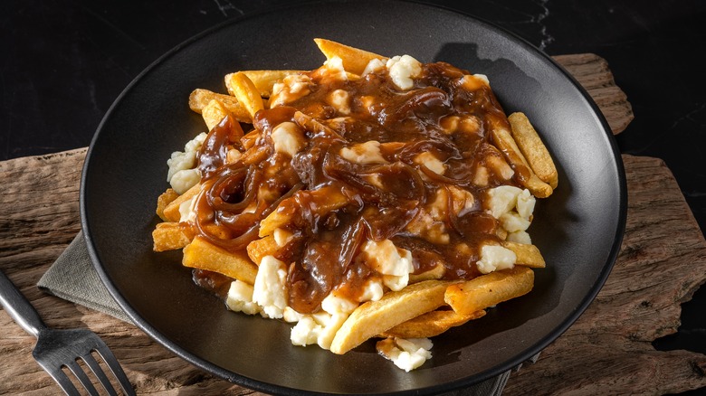 Poutine with gravy and curds