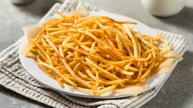 Plate of shoestring fries