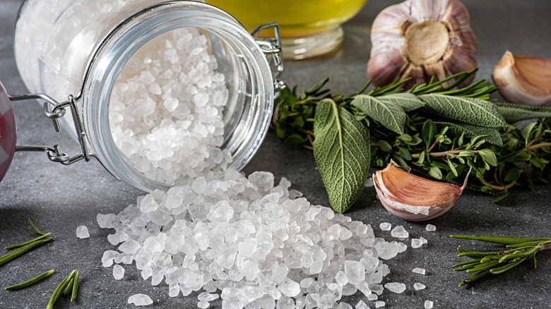 jar spilling out rock salt