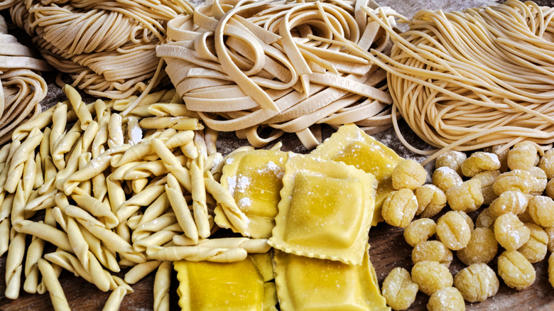 Assorted fresh pastas