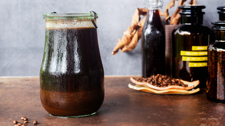 A jar of cold brew