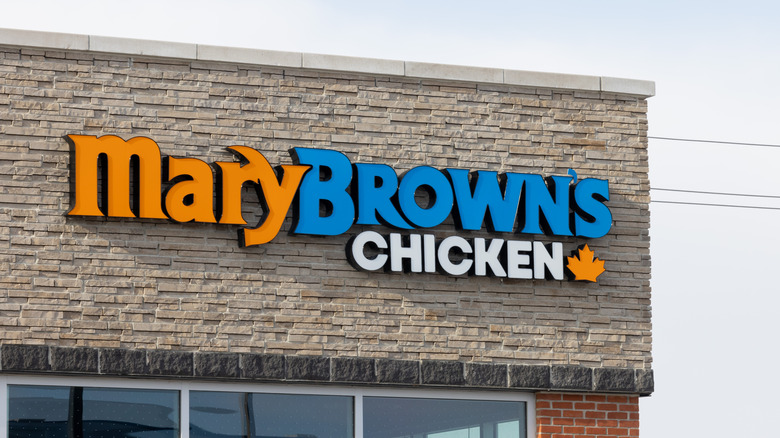 Mary Brown's Chicken sign on brick building