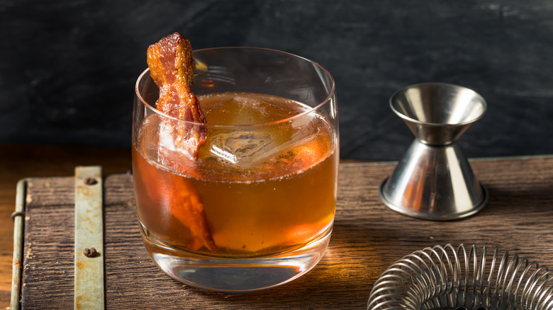 An old-fashioned with bacon 