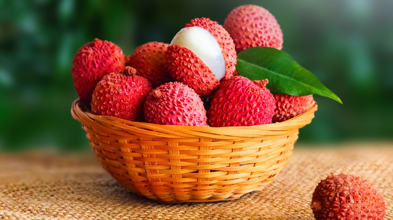 lychee fruits in a basket
