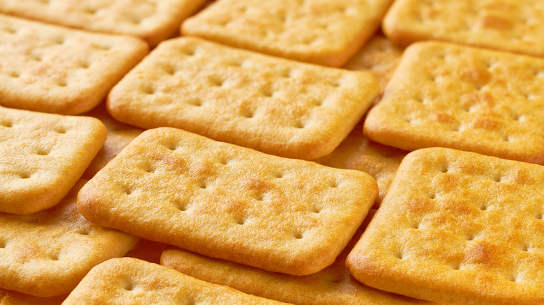 pile of cheddar crackers