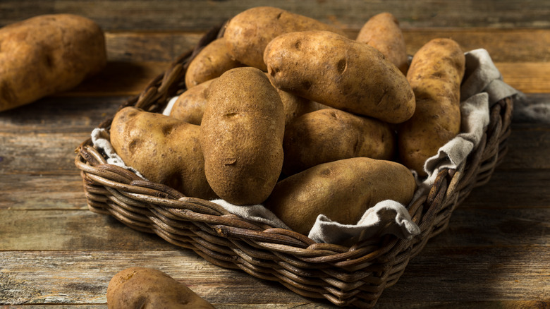 basket of Russet potatoes