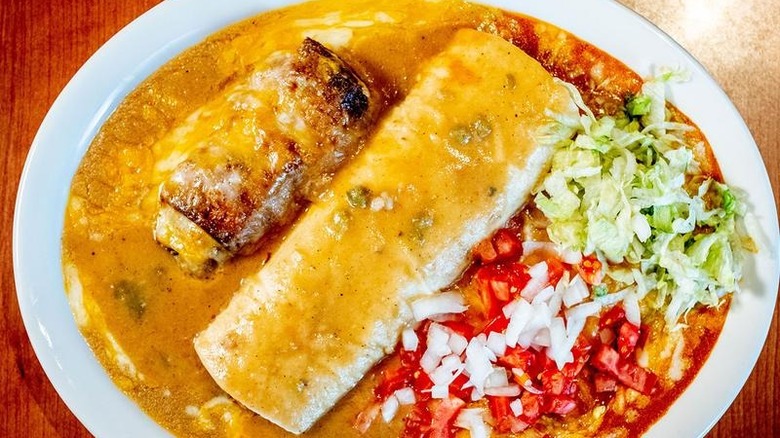 combo plate with relleno and burrito