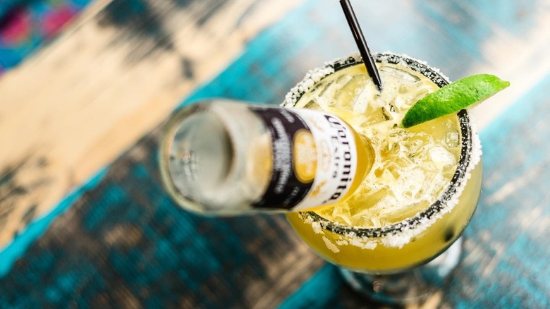 fishbowl margarita with Corona inside