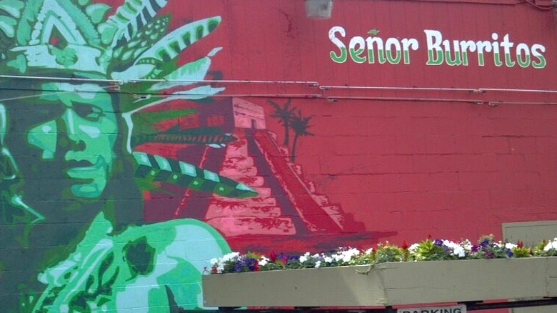 Senor Burritos Denver building with mural