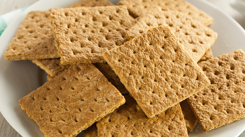 Plate of graham crackers