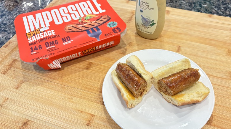 Impossible sausage on a bun