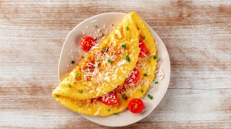 folded tomato omelet