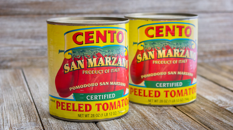 Two cans of tomatoes