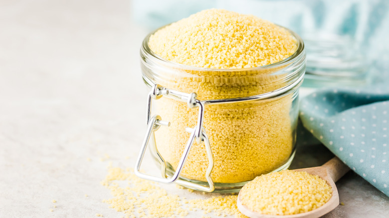 couscous in glass jar