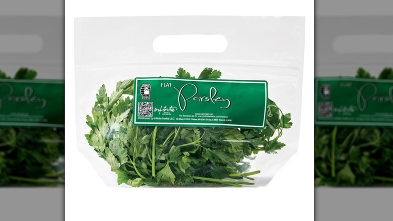 fresh parsley on white