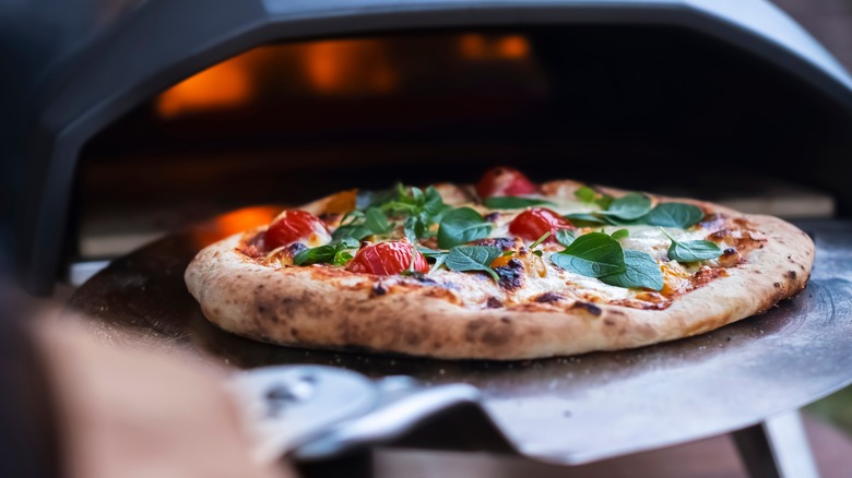 Pizza with pizza oven