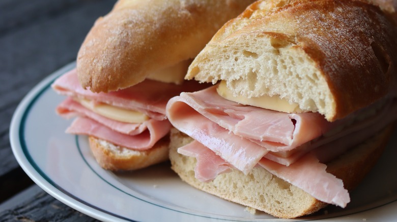 French ham and butter sandwich