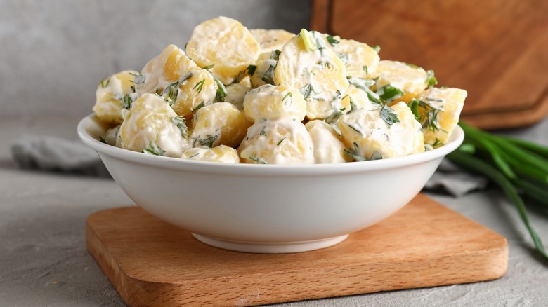 A bowl of potato salad