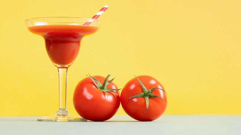 Tomato juice in margarita glass