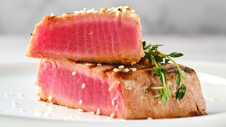 Pan seared ahi tuna steak