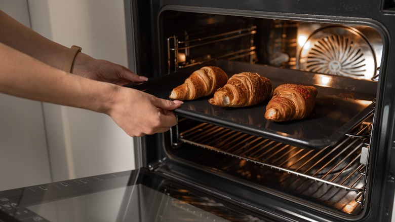 baking croissants