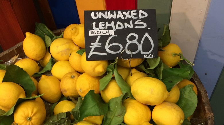 unwaxed lemons in a basket