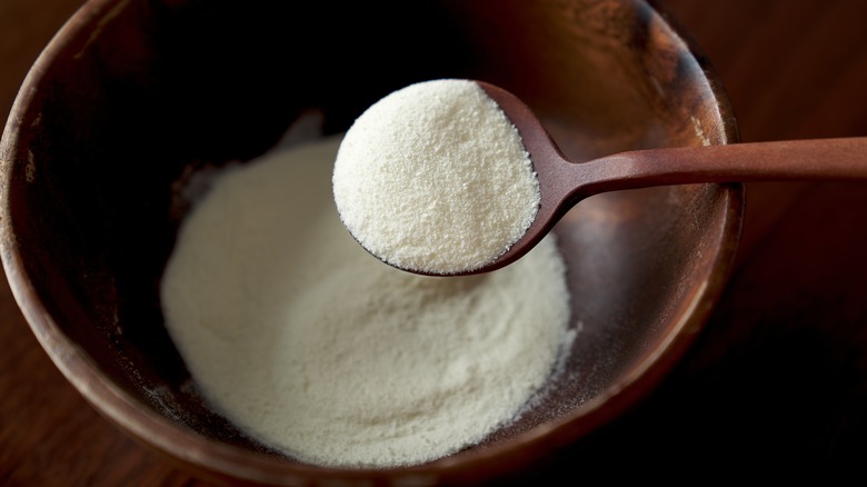 A bowl of milk powder