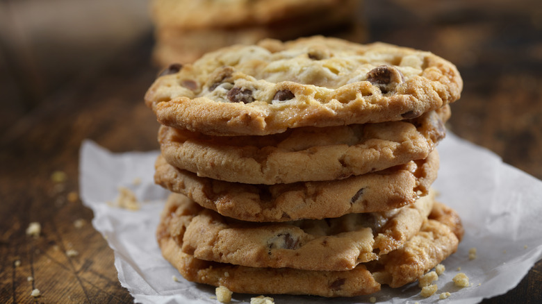 Stack of chocolate chip cookies