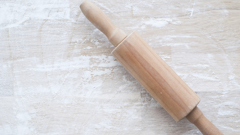 Rolling pin on a kitchen surface