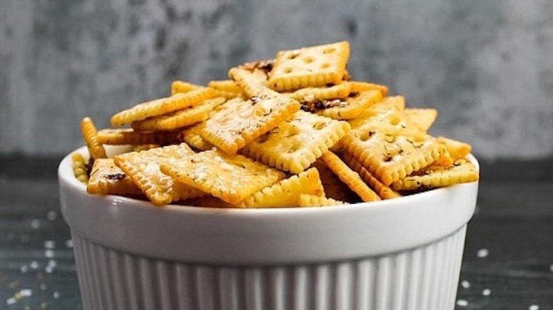 bowl of spicy saltines