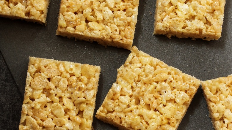 rice krispie treats on counter